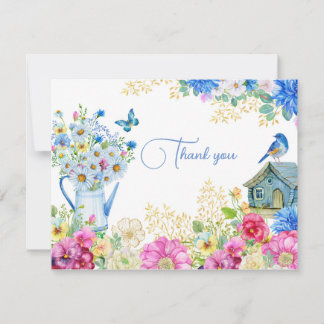 Carte de remerciements d'aquarelle ressort