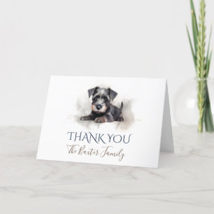 Carte de remerciements d'aquarelle Schnauzer minia