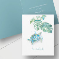 Carte de remerciements d'aquarelle Tropical Blue S