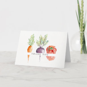 Carte de remerciements d'aquarelle Veggie Patch