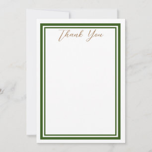 Carte De Remerciements Dark Green Minimalist