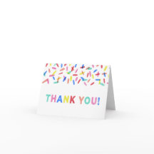 Carte de remerciements d'arrosage Confetti