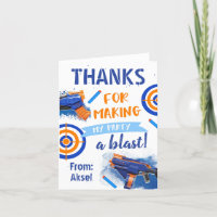 Carte de remerciements Dart | Anniversaire de Dart