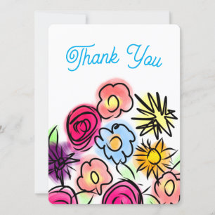 Carte de remerciements d'art floral du Merci migno