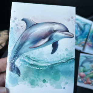 Carte De Remerciements Dauphin sous la côte marine
