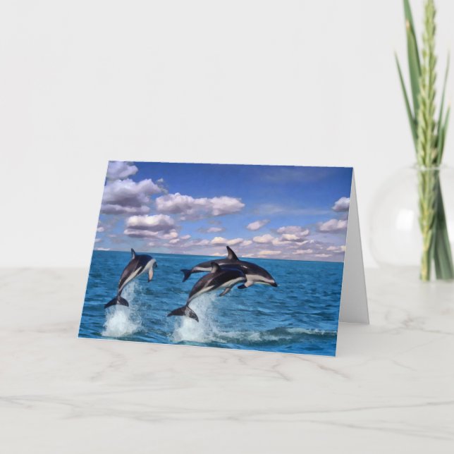 Carte De Remerciements Dauphins Dusky en Jeu (Devant)
