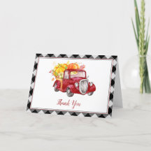 Carte de remerciements d'automne du Baby shower Vi