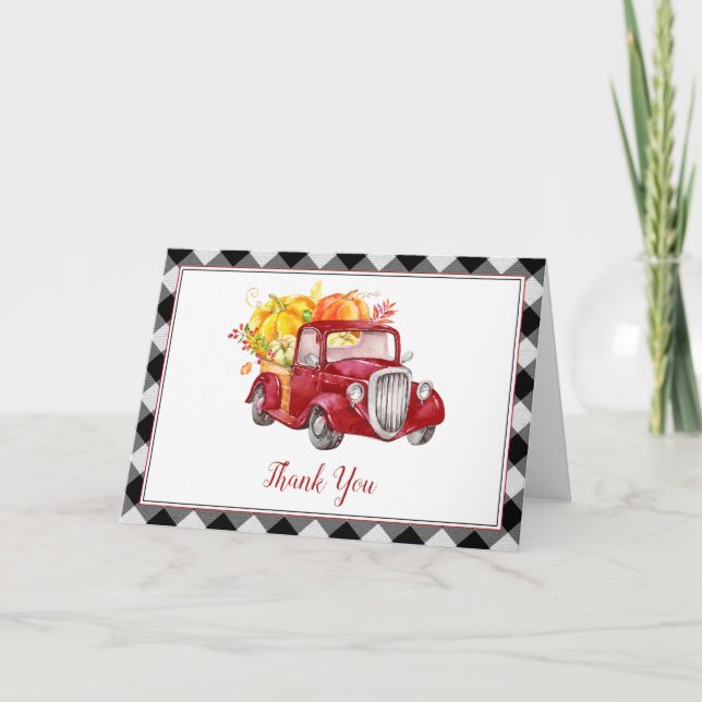Carte de remerciements d'automne du Baby shower Vi (Devant)