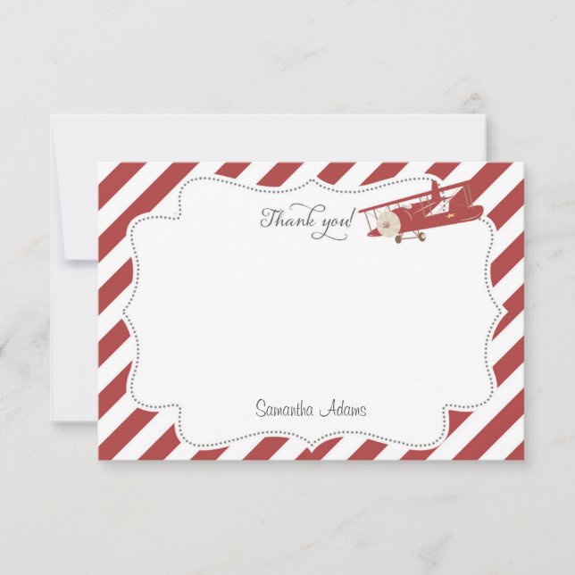 Carte de remerciements d'avion (Devant)