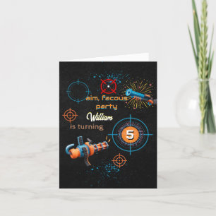 Carte De Remerciements Day Boy Cool Nerf Wars Party Top Gun 5e anniversai