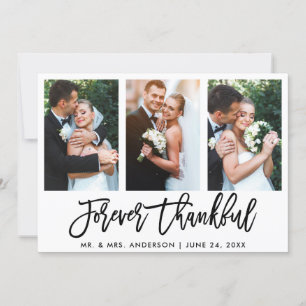 Carte De Remerciements De 3 photos de brosse de manuscrit mariage