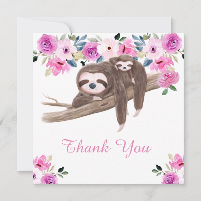 Carte de remerciements de Baby shower à fente couc (Devant)
