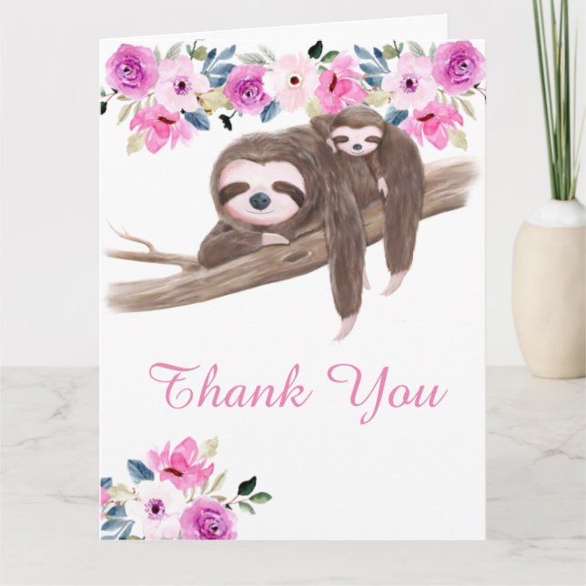 Carte de remerciements de Baby shower à fente couc (Devant)