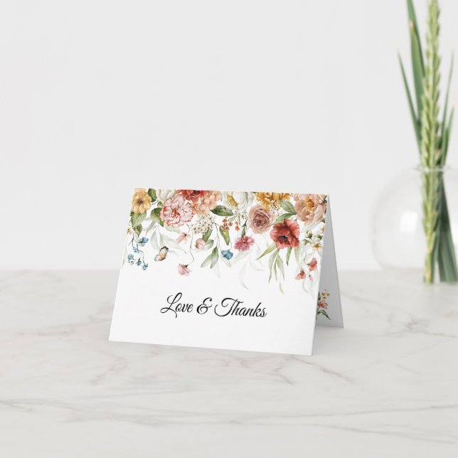 Carte de remerciements de Baby shower à gouttes Fl (Devant)
