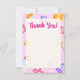 Carte de remerciements de Baby shower Akili et Me