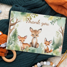 Carte de remerciements de Baby shower animal en bo