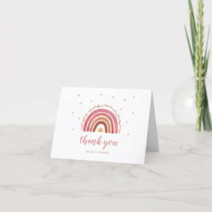 Carte de remerciements de Baby shower arc-en-ciel 