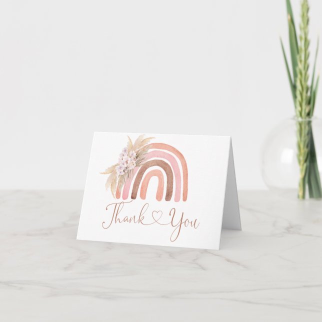 Carte de remerciements de Baby shower arc-en-ciel  (Devant)