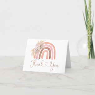 Carte de remerciements de Baby shower arc-en-ciel 