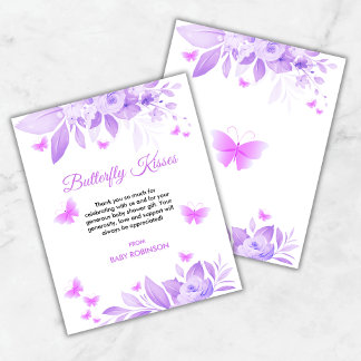 Carte de remerciements de Baby shower Baisers à pa