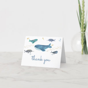 Carte de remerciements de Baby shower baleine d'oc