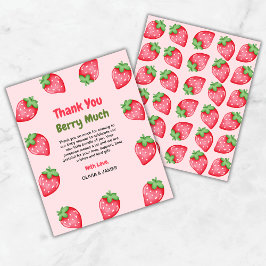 Carte de remerciements de Baby shower Berry Sweet