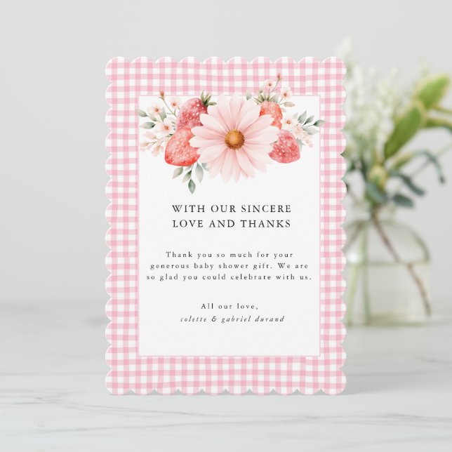 Carte de remerciements de Baby shower Berry Sweet (Debout devant)