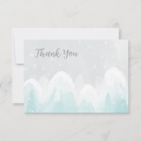Carte de remerciements de Baby shower bleu clair à