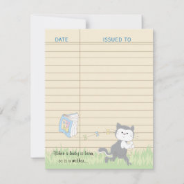 Carte de remerciements de baby shower, bleu/constr
