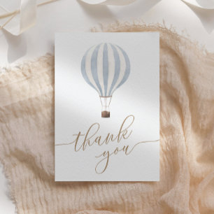 Carte de remerciements de Baby shower Blue Hot Air