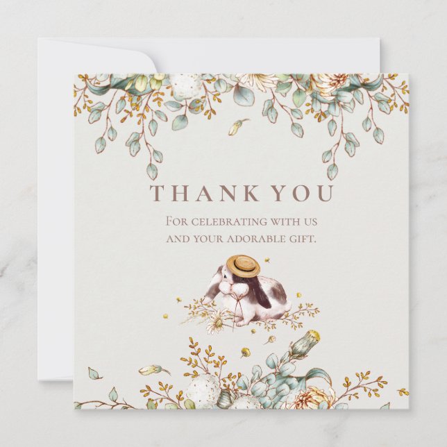 Carte de remerciements de Baby shower botanique ru (Devant)