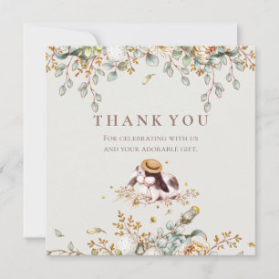 Carte de remerciements de Baby shower botanique ru