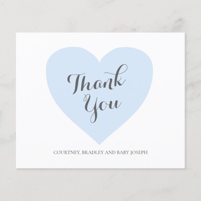 Carte de remerciements de Baby shower budgétaire B (Devant)