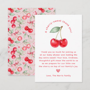Carte de remerciements de Baby shower Cherry Sweet