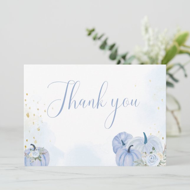 Carte de remerciements de Baby shower Citrouille b (Debout devant)