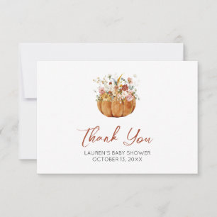 Carte de remerciements de Baby shower Citrouille d