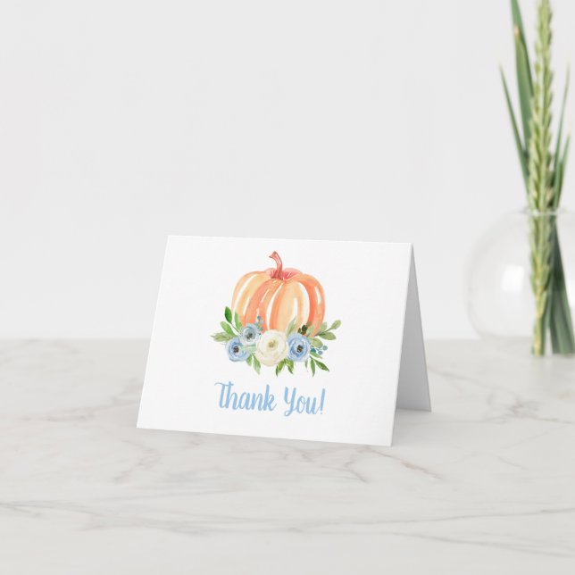 Carte de remerciements de Baby shower Citrouille d (Devant)