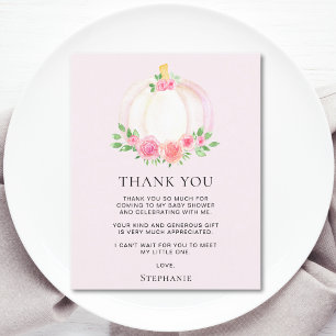 Carte de remerciements de Baby shower Citrouille r