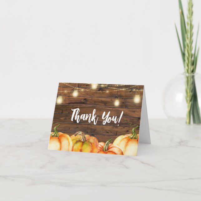 Carte de remerciements de Baby shower Citrouille R (Devant)