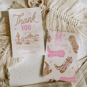 Carte de remerciements de Baby shower Cowgirl