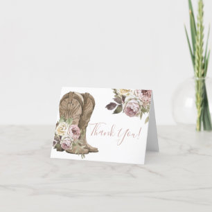 Carte de remerciements de Baby shower Cowgirl