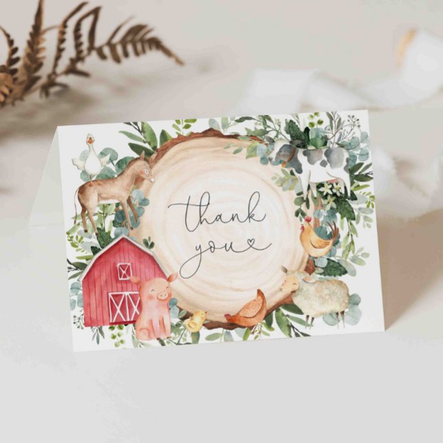 Carte de remerciements de Baby shower d'animaux de (Créateur téléchargé)