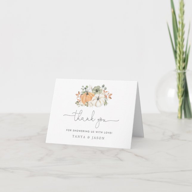 Carte de remerciements de Baby shower d'automne ci (Devant)