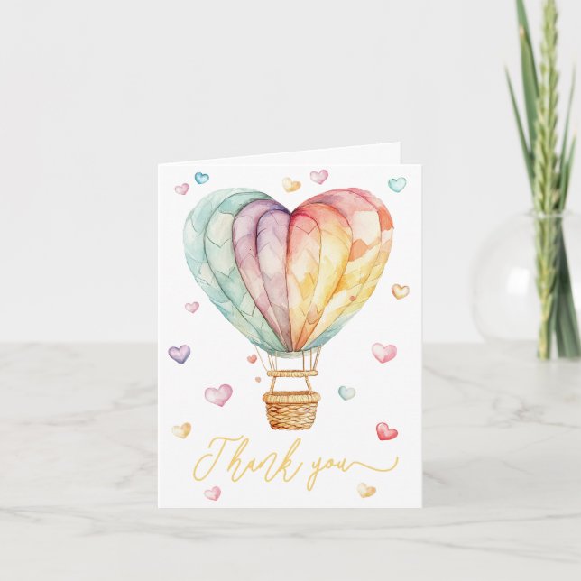 Carte de remerciements de Baby shower de ballon d' (Devant)