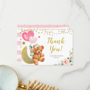 Carte de remerciements de Baby shower de ballon ro