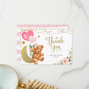 Carte de remerciements de Baby shower de ballon ro