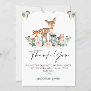 Carte de remerciements de Baby shower de bois mou