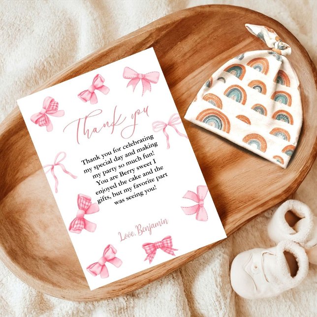 Carte de remerciements de Baby shower de boue rose (Créateur téléchargé)