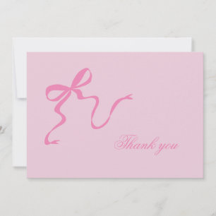 Carte de remerciements de Baby shower de Bow rose