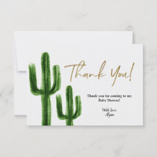 Carte de remerciements de baby shower de cactus de